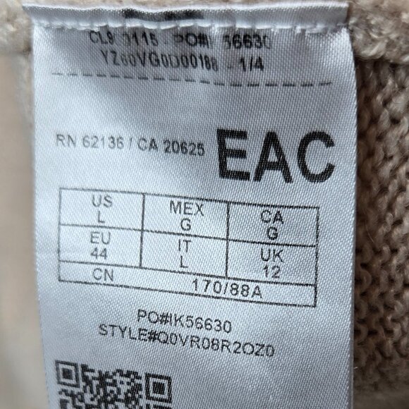 Guess Woven Cable Knit Long Cardigan Sweater Women's Shawl Collar Drop Pocket L - Picture 5 of 6